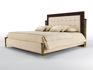 JUNO - Leather bed with tufted headboard by BRUNO ZAMPA - view 3